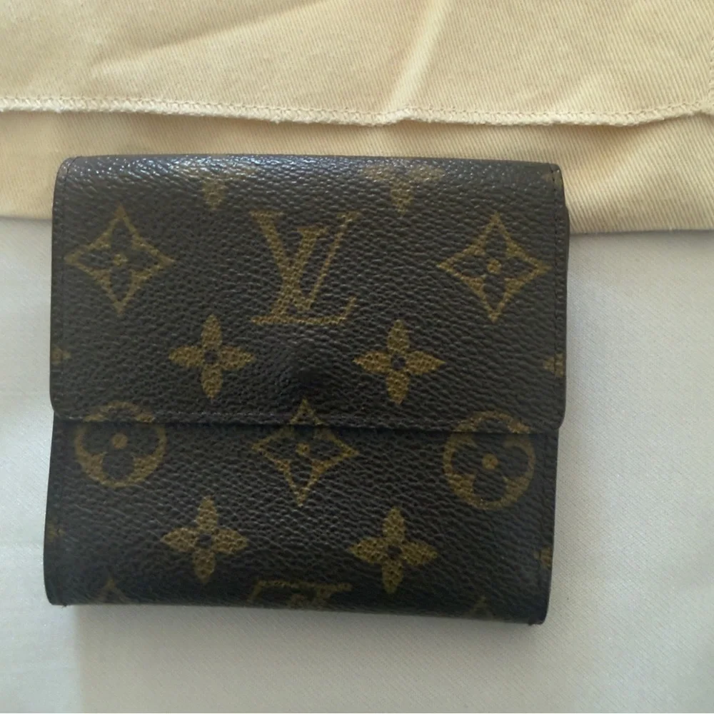 Louis Vuitton Monogram Canvas Compact Card Holder in Brown and Gold